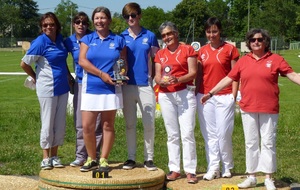 Podium équipes dames arc classique